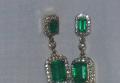 Earrings 2.43 ct Emeralds in 14 kt yellow gold